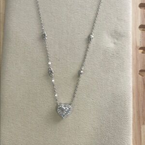 Sterling silver and heart Moissanite Necklace